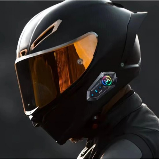 Y12 Motor Kask RGB Radyolu Motosiklet intercom Bluetooth Kulaklık