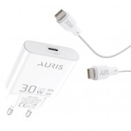 Auris Ars-ch60 30w Ultra Slim Gan Hızlı Şarj Adaptörü + Type-c Kablo