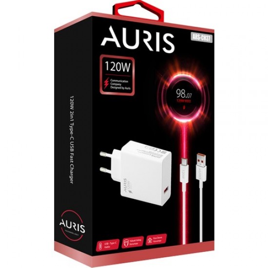 Auris CH37 120 Watt Type-C Ultra Hızlı Saliseli Şarj Aleti