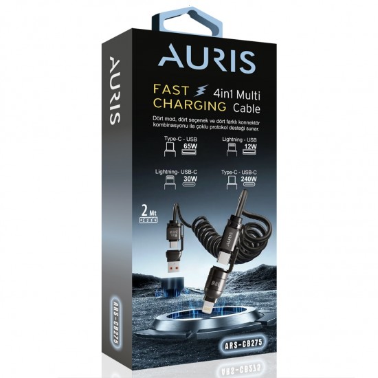 Auris Ars-CB275 240watt Spiralli 4in1 Kablo