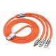 Süper Hızlı Metal 3in1 Şarj Kablosu 120w 6a Type-c iPhone Micro S-219