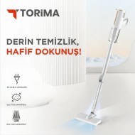 TVC-01 Beyaz Elektrikli Dikey Süpürge 600W Vakum Süpürge