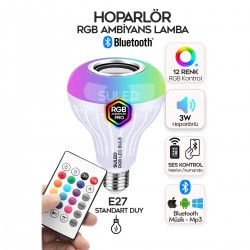 SLD-83 RGB Ledli Bluetooth Hoparlörlü Renkli Lamba