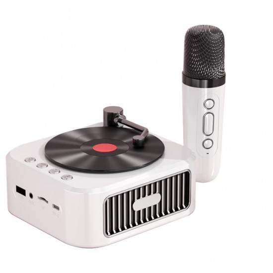 retro pikap tasarımlı mini karaoke hoparlör seti kablosuz mikrofonlu hifi ses dz-016