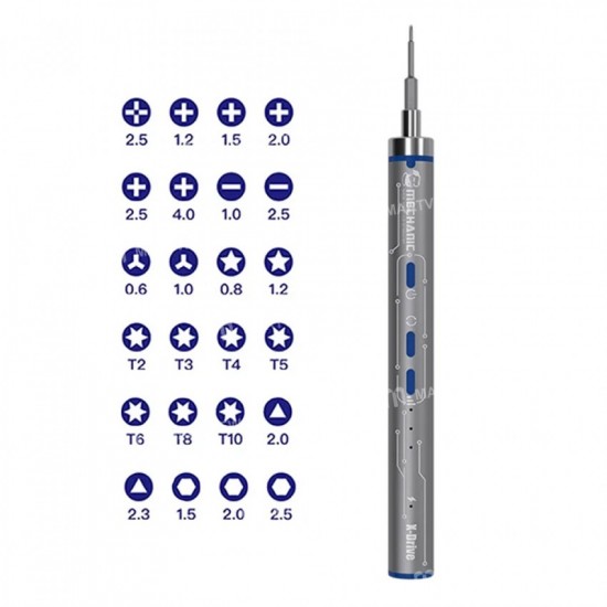 mechanic x-drive 24 pcs batch heads electric screwdriver sarj edilebilir hassas elektrikli tornavida seti mavi kutulu